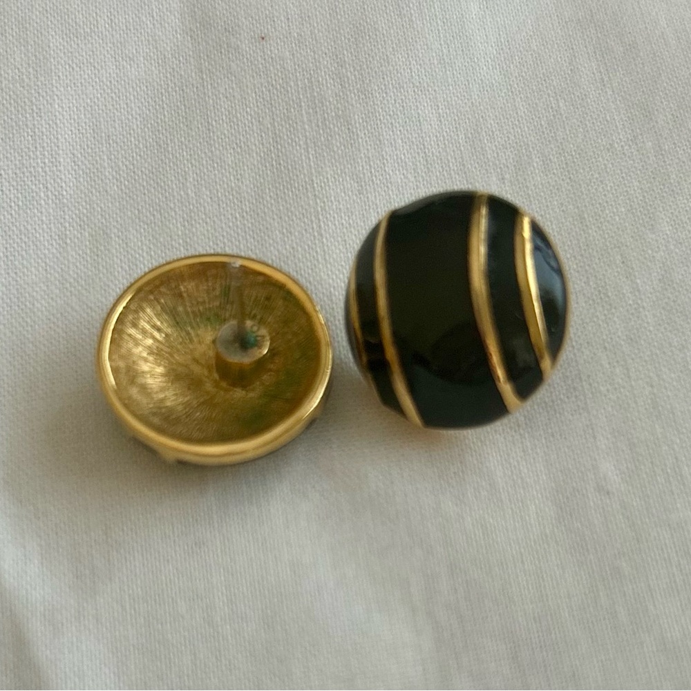 Black/Gold Stud Circle Earring 🖤💛